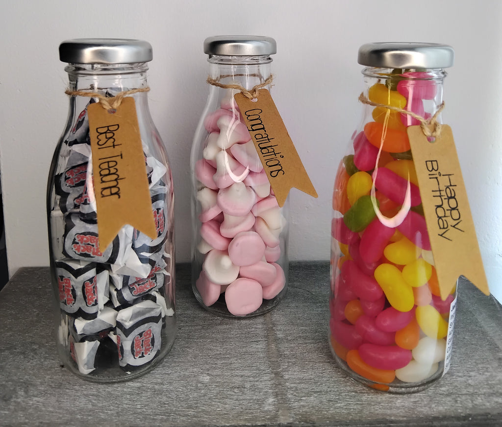 Happy Fathers Day gift sweets in a bottle, Short & Sweet Shop