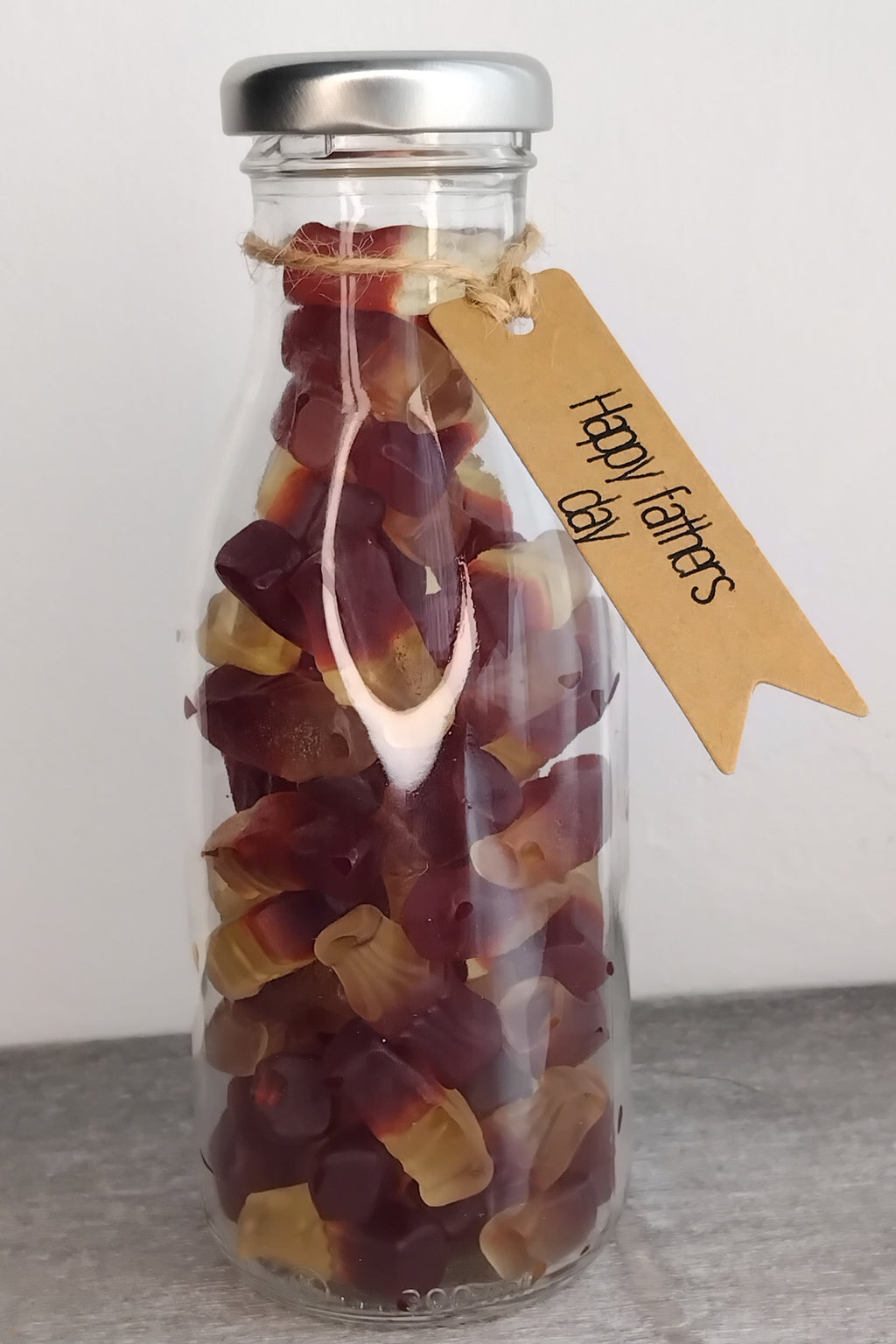 Happy Fathers Day gift sweets in a bottle, Short & Sweet Shop