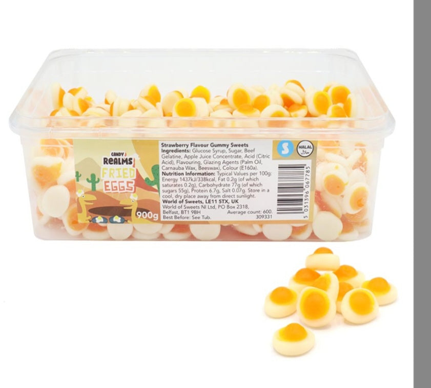 Mini fried eggs, candy, sweets short and sweet shops