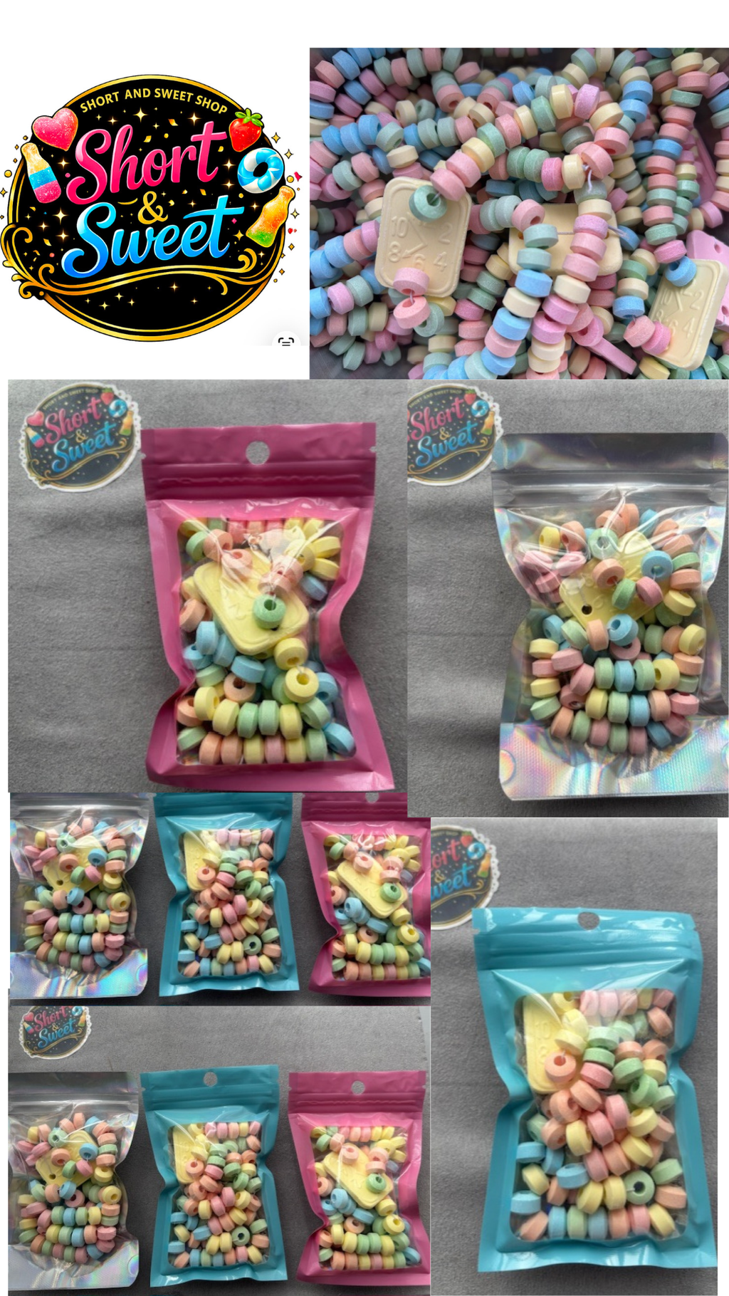 Candy watch and Necklace Set Retro Sweets, party favours (Vegetarian)