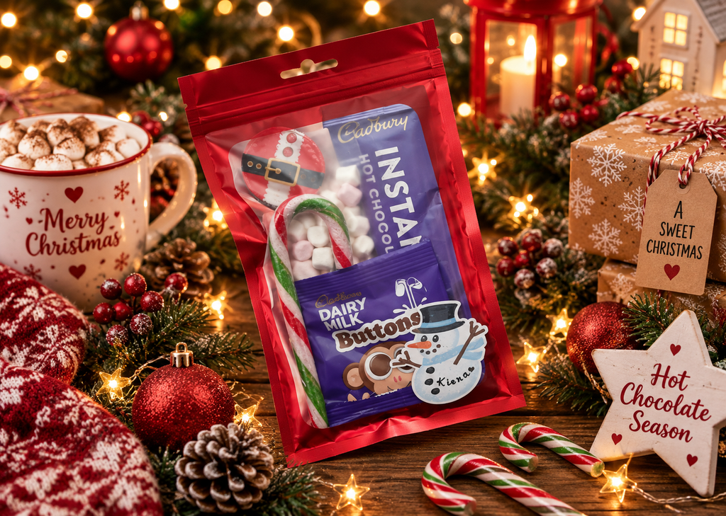 Christmas eve personalised hot chocolate gift, christmas eve box
