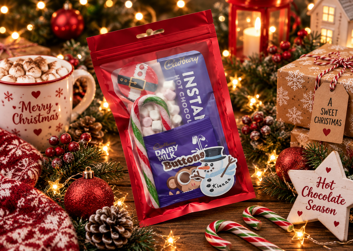 Christmas eve personalised hot chocolate gift, christmas eve box
