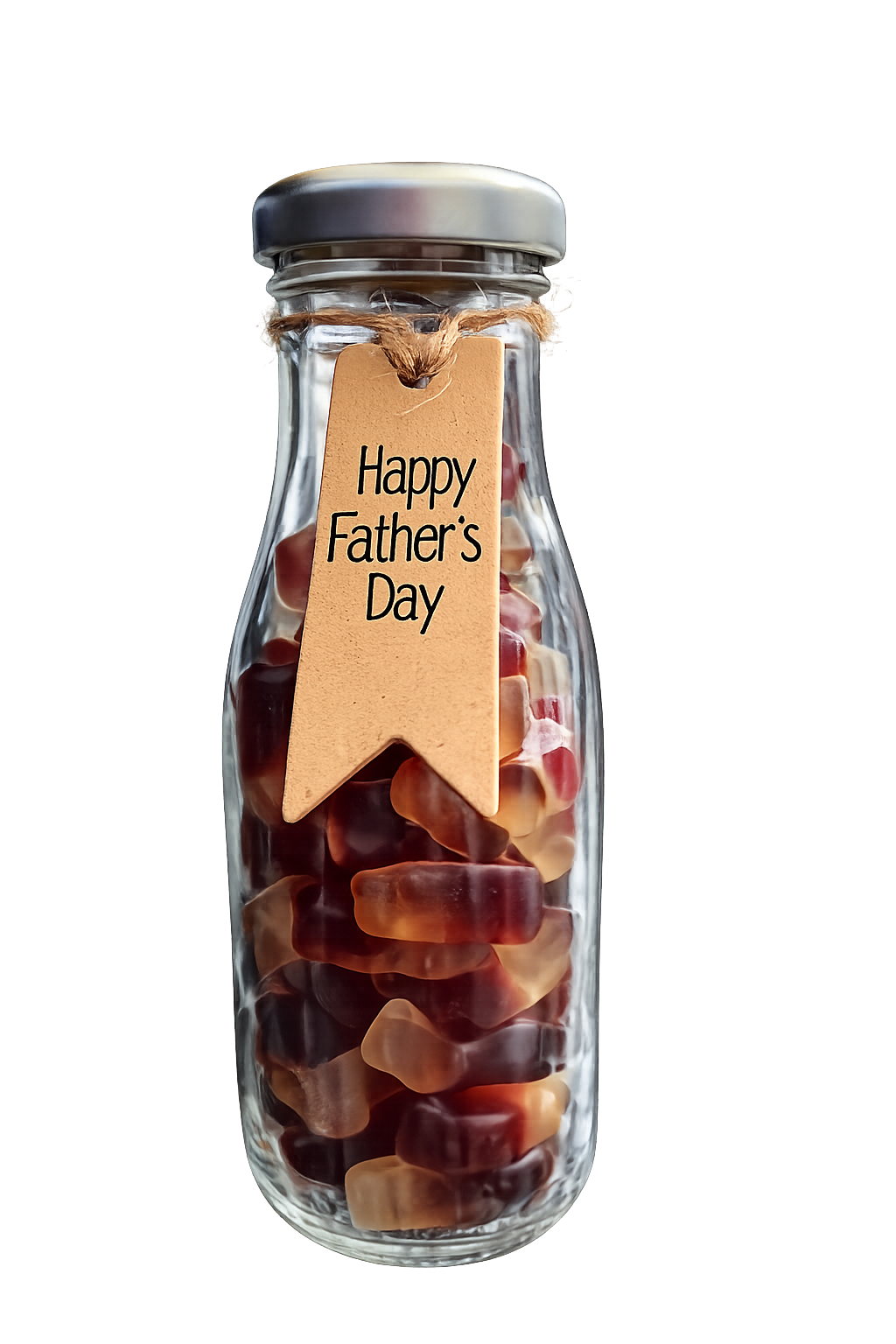 Happy Fathers Day gift sweets in a bottle, Short & Sweet Shop