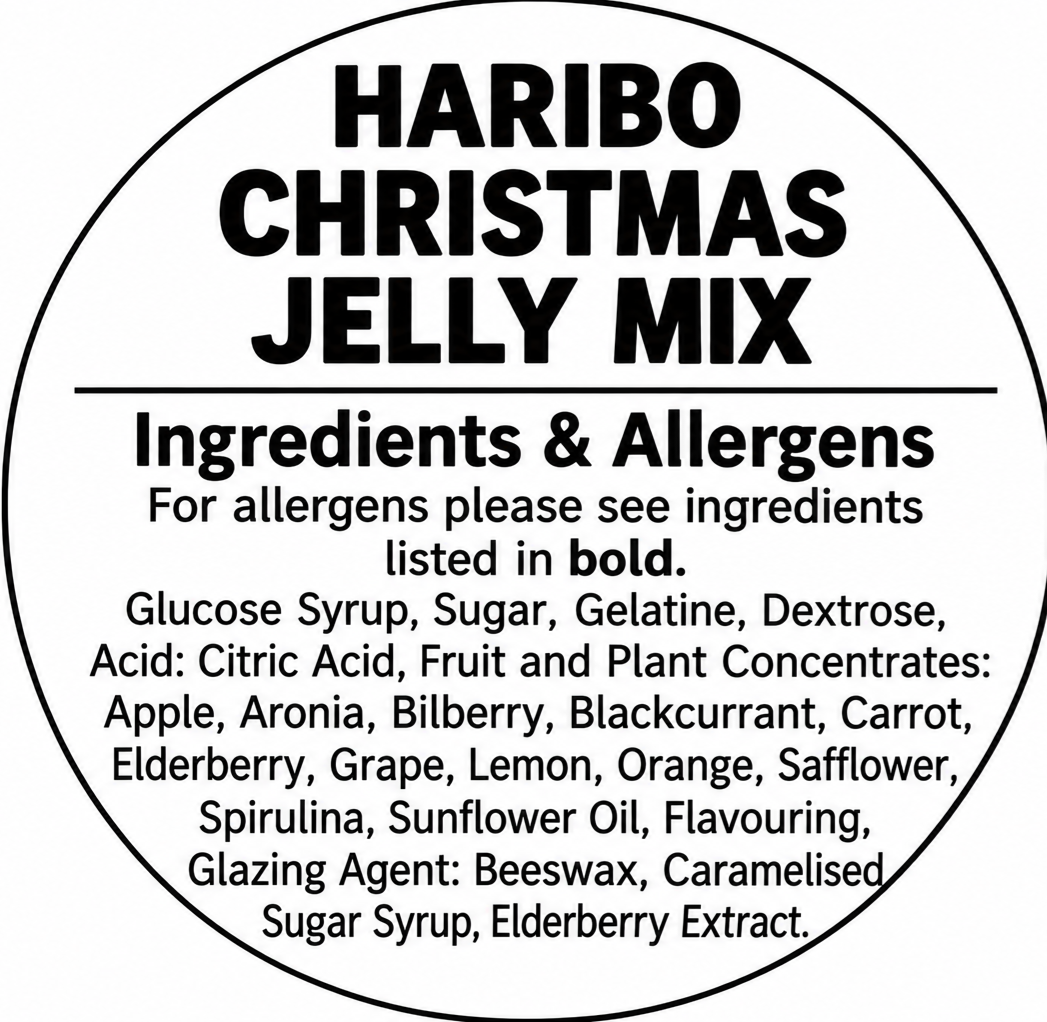Haribo christmas jelly sweet gift, christmas cup, stocking filler, sweets, reusable cup